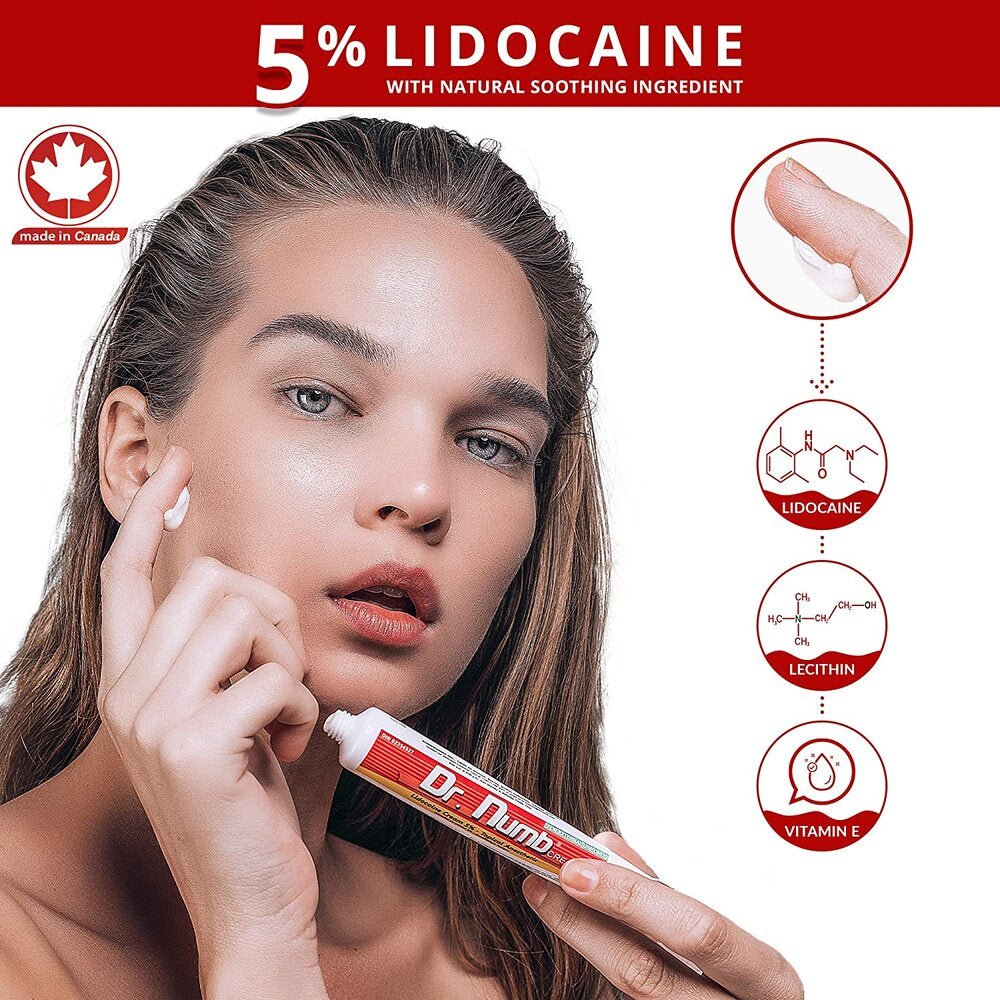 Dr Numb 5% Lidocaine Numbing Cream | Topical Numbing Cream for Laser, Microneedling - Beauty Pro Supplies Canada