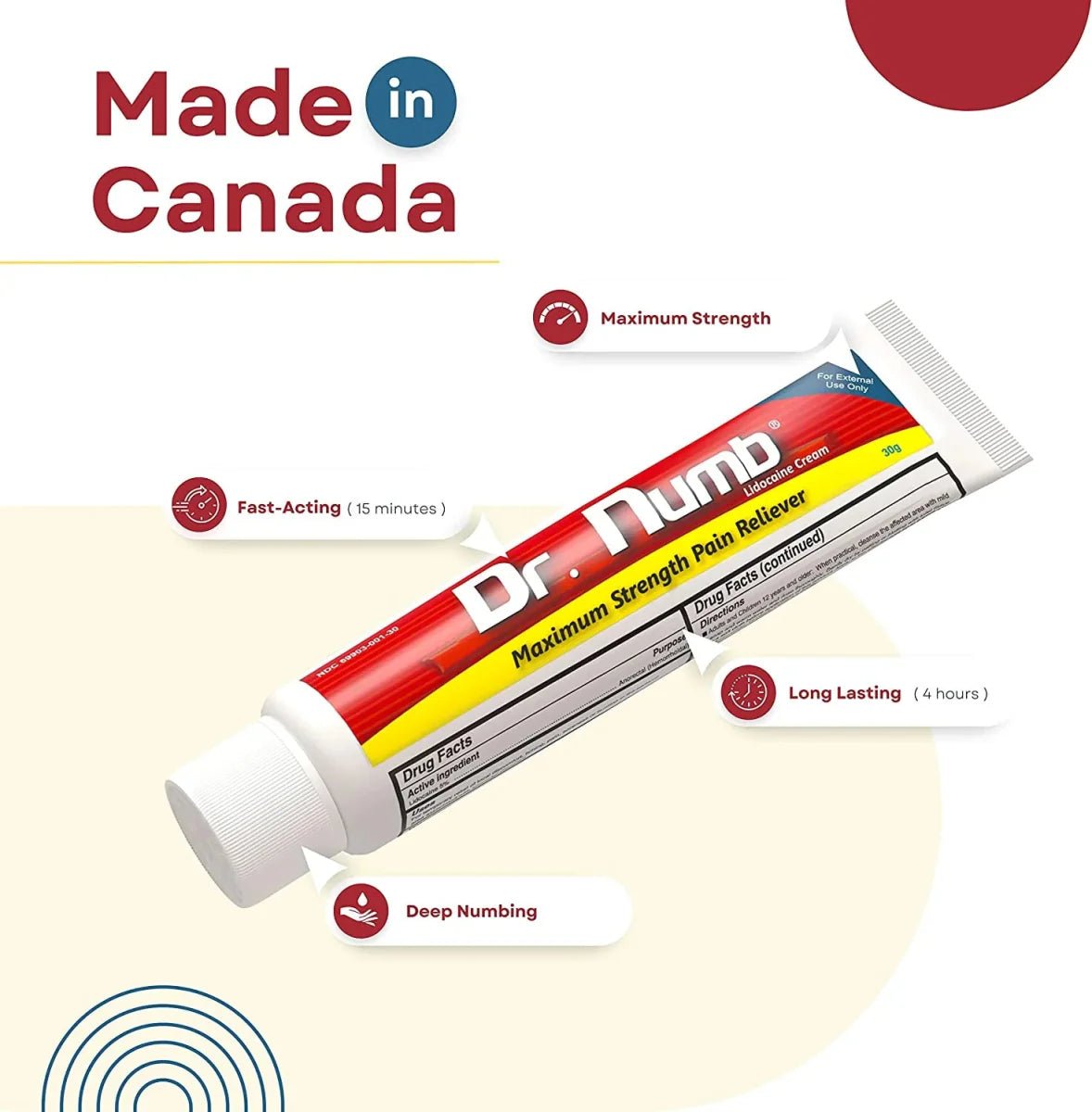 Dr Numb 5% Lidocaine Topical Anesthetic Numbing Cream Canada