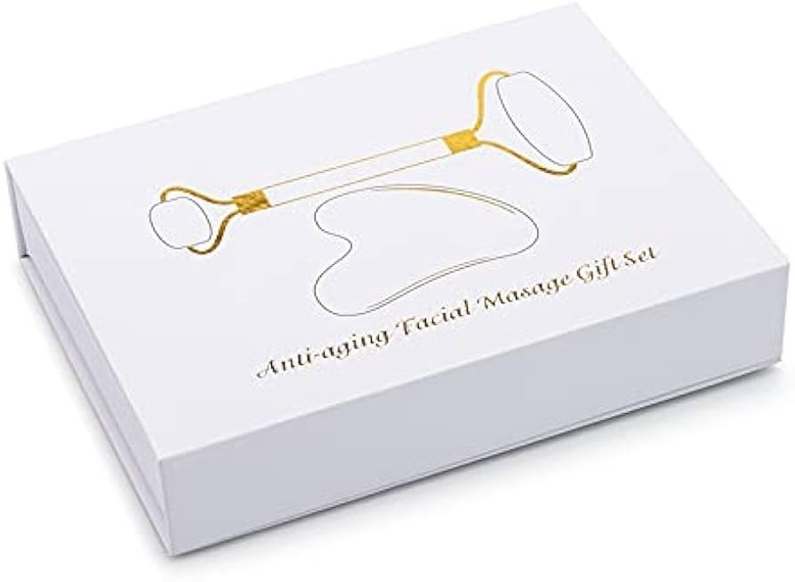 Facial Massage Boxed Set - Jade Facial Skin Roller + Gua Sha Set Canada