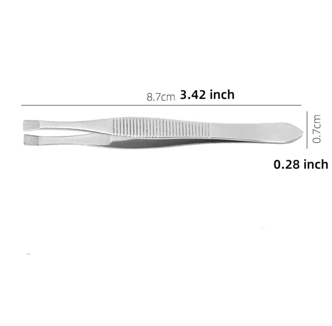 Tweezers, Flat Tip 3.5” Stainless Steel with Matte Finish Canada