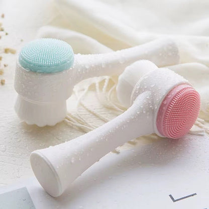 2 in 1 Double Side Facial Cleansing Brush, Silicone Facial Scrubber Canada