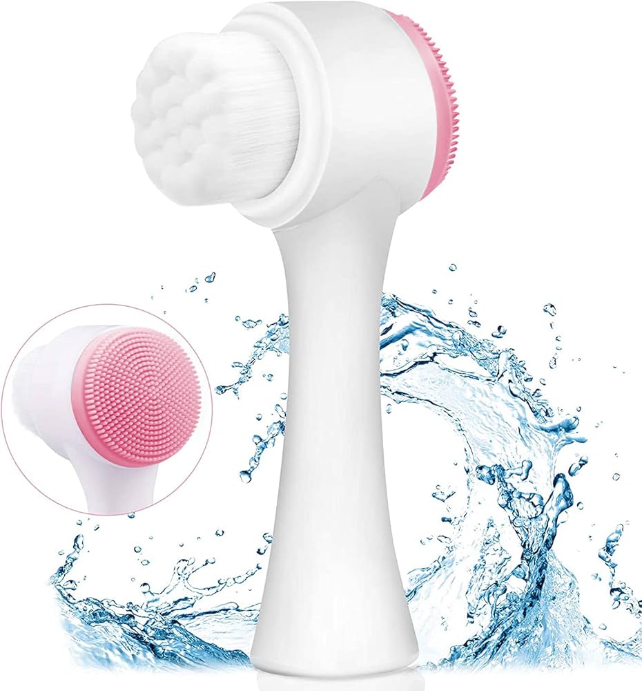 2 in 1 Double Side Facial Cleansing Brush, Silicone Facial Scrubber Canada