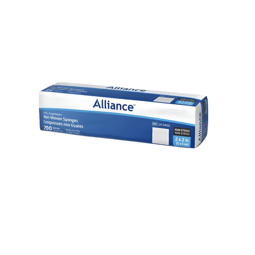 2” x 2” Gauze Facial Sponge Non - Woven, Non Sterile 4ply Canada