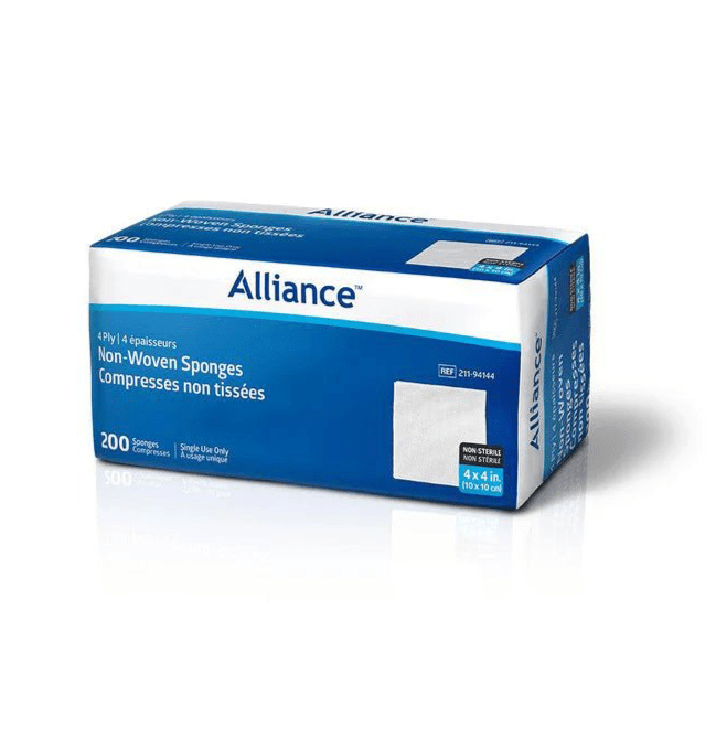 4” x 4” Gauze Facial Sponge Non - Woven, Non Sterile 4ply Canada