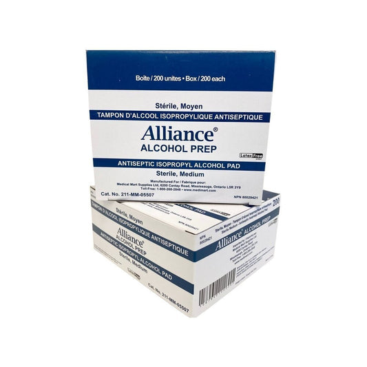 Alliance Alcohol Disinfection Prep Pads - Medium, 200/box