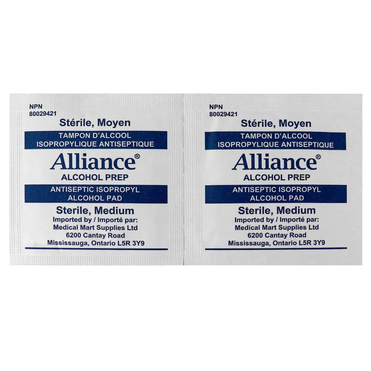 Alliance Alcohol Disinfection Prep Pads - Medium, 200/box