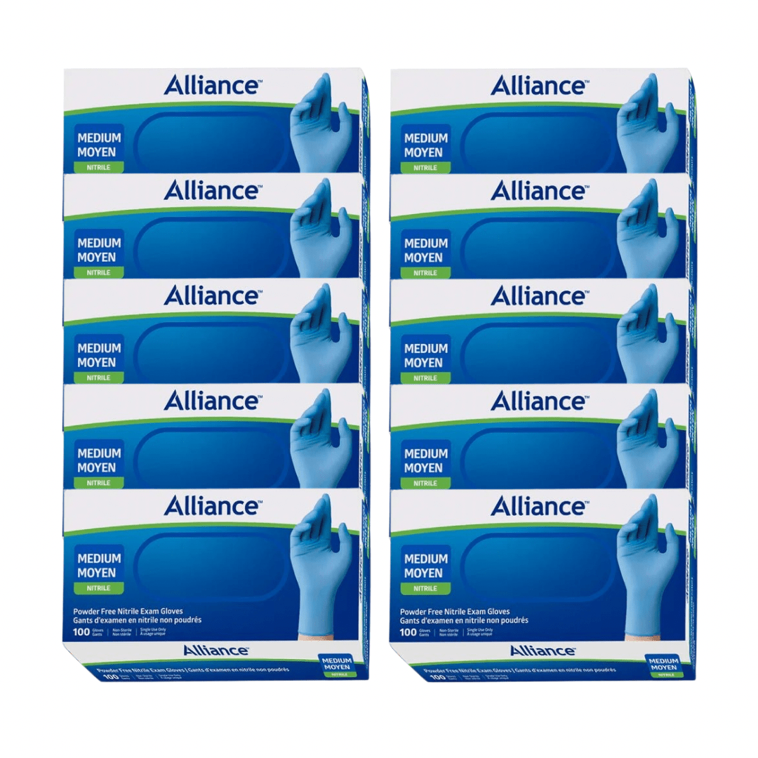 Alliance Disposable Nitrile Gloves, Medical Grade Exam Gloves, Medium Canada