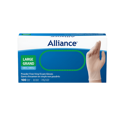 Alliance Disposable Vinyl Gloves, Medical Grade Exam Gloves, Large