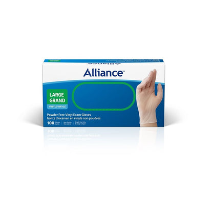 Alliance Disposable Vinyl Gloves, Medical Grade Exam Gloves, Large Canada