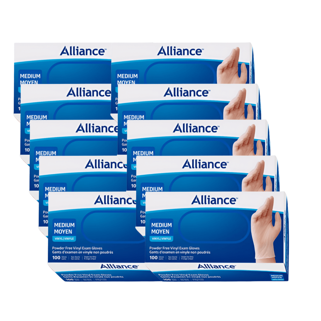 Alliance Disposable Vinyl Gloves, Medical Grade Exam Gloves, Medium Canada