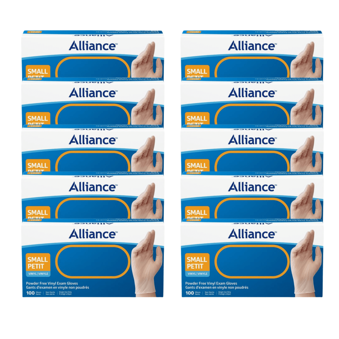 Alliance Disposable Vinyl Gloves, Medical Grade Exam Gloves, Small