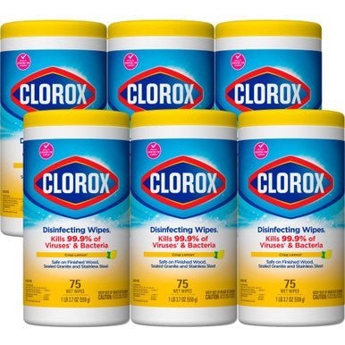 Clorox Disinfecting Wipes, Lemon Fresh, 6 x 75 Count Canada