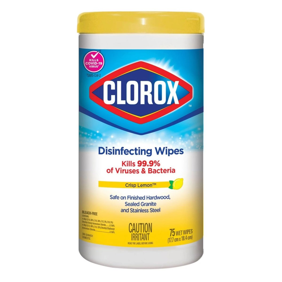 Clorox Disinfecting Wipes, Lemon Fresh, 6 x 75 Count Canada