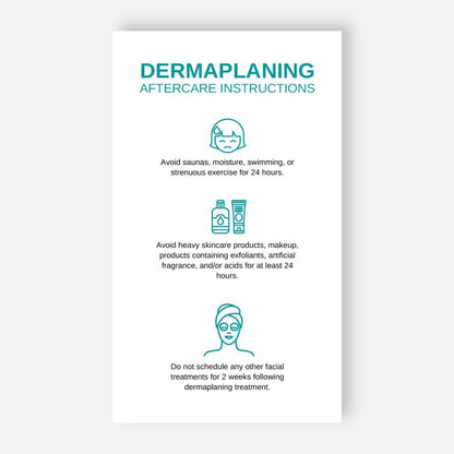 Dermaplaning Post Treatment Aftercare Instructions Cards Canada