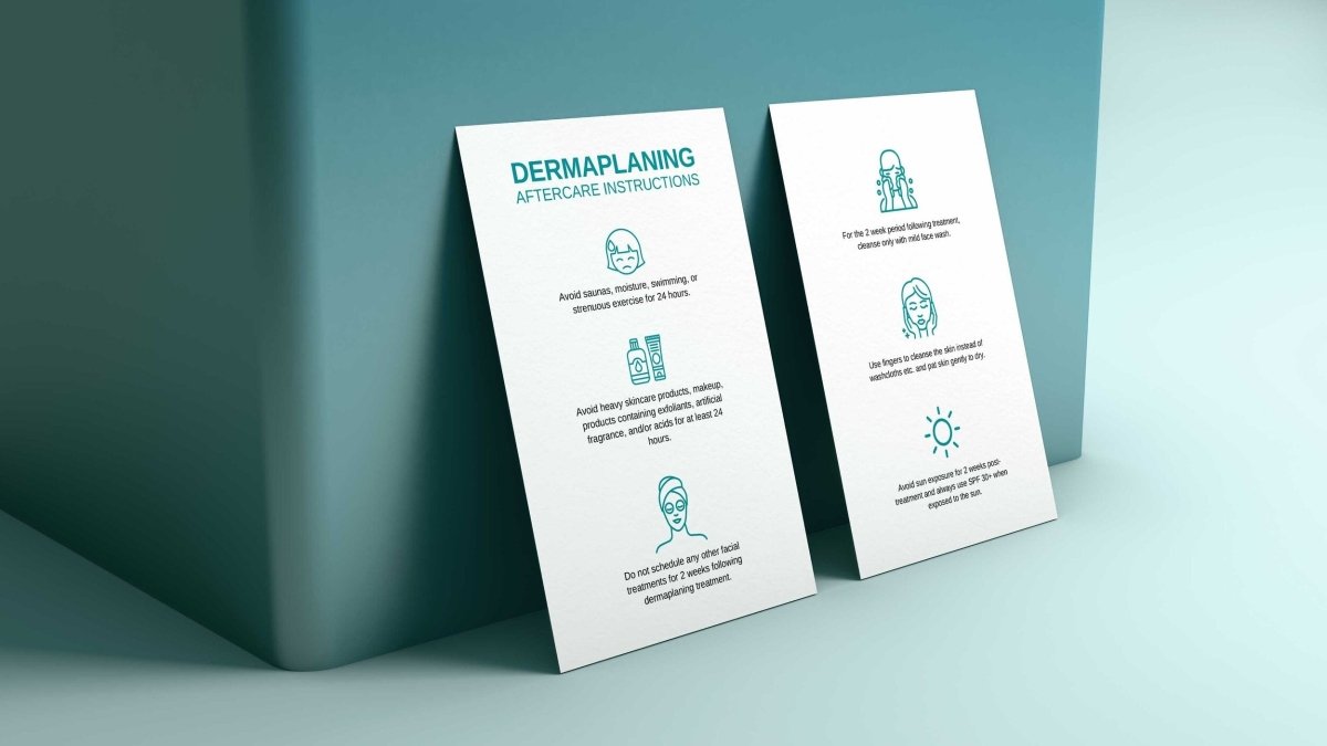 Dermaplaning Post Treatment Aftercare Instructions Cards | QTY 25 Canada