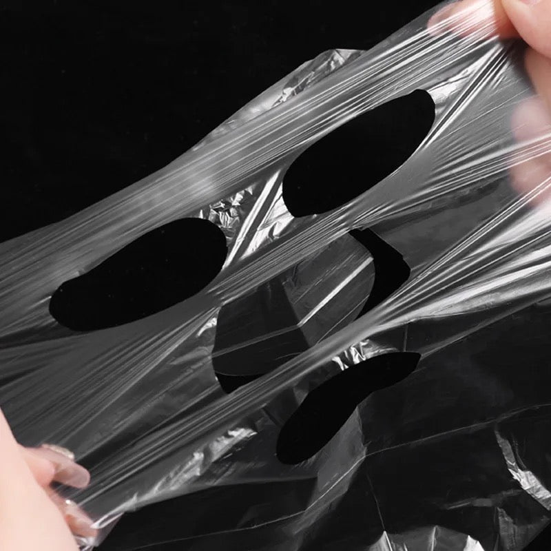 Disposable Facial Mask Wrap, Transparent, 100 count