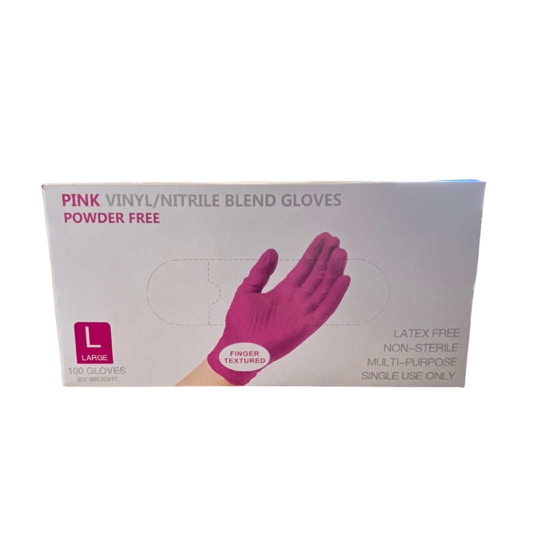 Disposable Gloves 5 mil Vinyl Nitrile Blend, Pink 100/box, LARGE * Canada