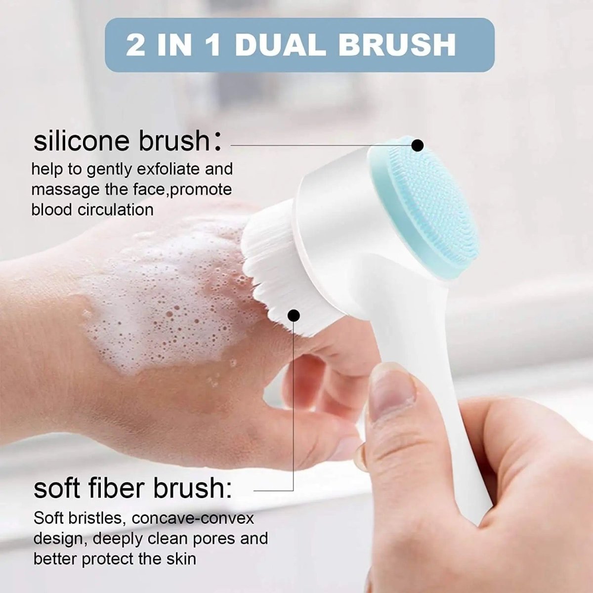 Face Scrubber 2 in 1 Cleansing Brush Dual Action Deep Cleansing Canada