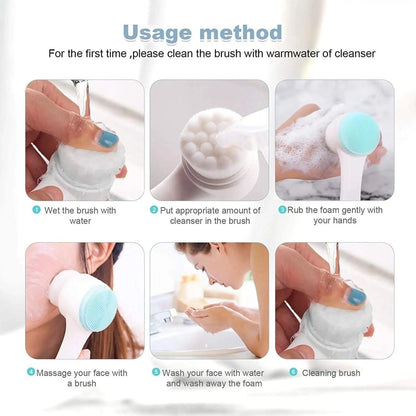 Face Scrubber 2 in 1 Cleansing Brush Dual Action Deep Cleansing Canada