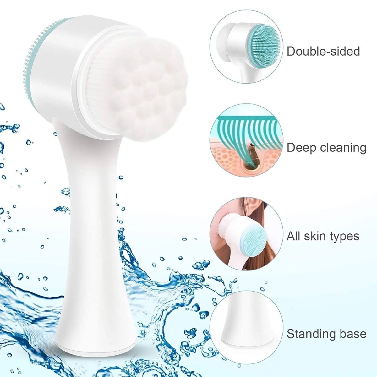 Face Scrubber 2 in 1 Cleansing Brush Dual Action Deep Cleansing Canada