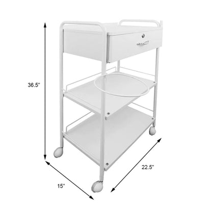 Spa Aesthetican Facial Trolley with Lockable Drawer + Lamp Holder