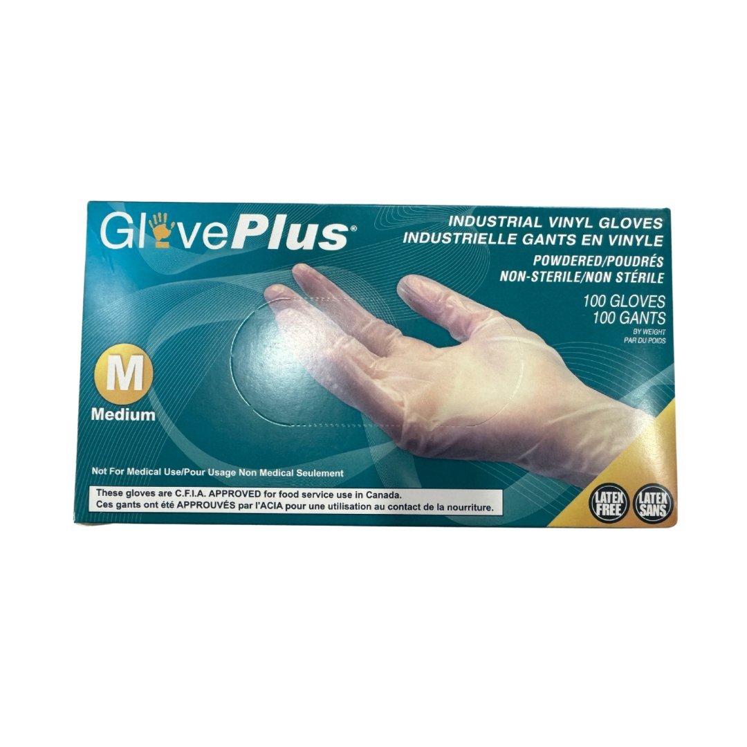GlovePlus Disposable Vinyl Gloves, Clear 4mil, Non Medical Canada