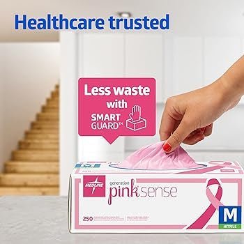 Medline PinkSense Pink Nitrile Gloves Powder Free Box/250 Canada