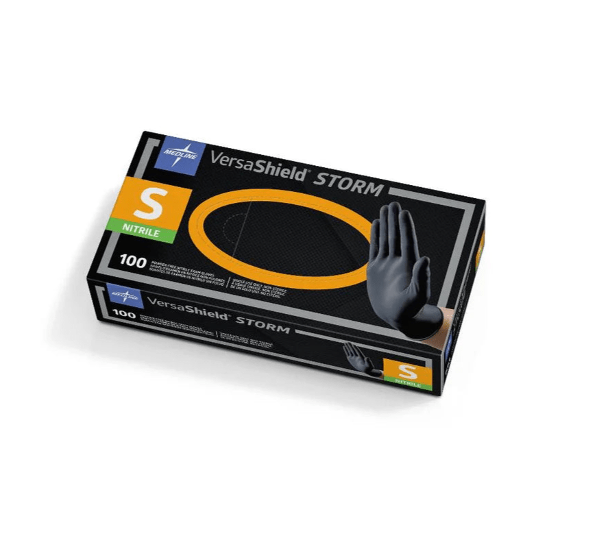 Medline Versashield Black Nitrile Gloves