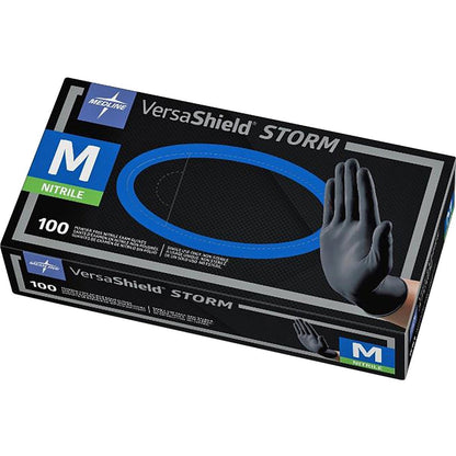 Medline VersaShield Storm Black Disposable Nitrile Gloves, Powder Free Canada