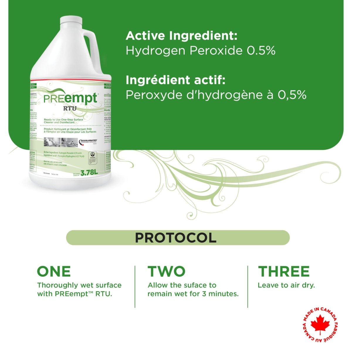 PREempt Surface Disinfectant RTU Solution – DermaplaningSupplies.com