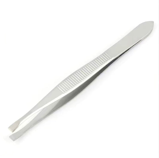 Professional Flat Tip Tweezers, Stainless Steel