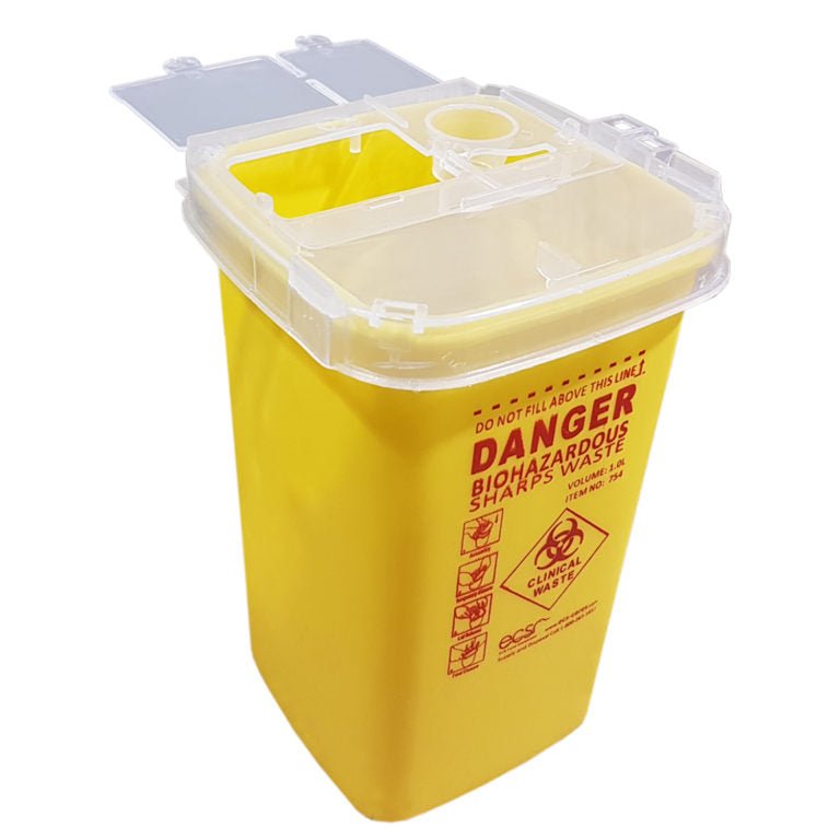 Yellow Sharp Container Box Sharps Container, Yellow 1 qt (0.95 Liter) – DermaplaningSupplies.com