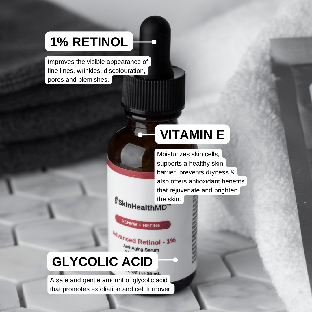 SkinHealthMD Advanced Retinol Serum 1% Anti - Aging Serum, 1 oz / 30ml Canada