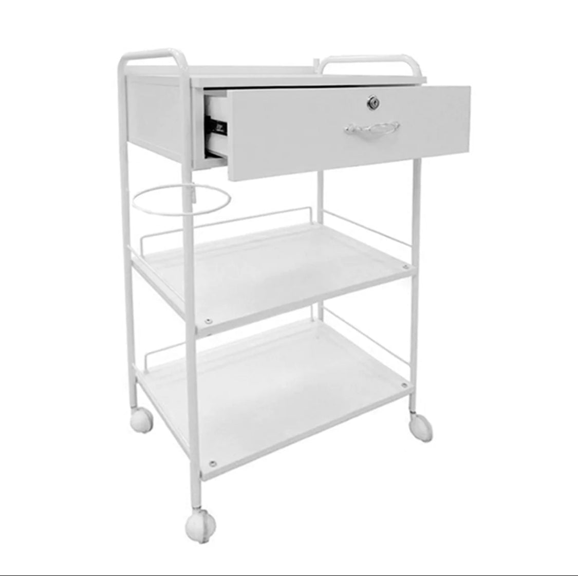 Spa Aesthetican Facial Trolley with Lockable Drawer + Lamp Holder Canada