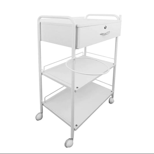 Spa Aesthetican Facial Trolley with Lockable Drawer + Lamp Holder Canada